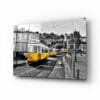 Gele Tram | Glasschilderij