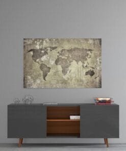 Wereldkaart | Glasschilderij