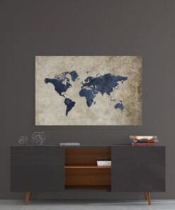 Wereldkaart Glasschilderij