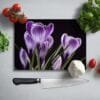 Paarse Bloemen | Glassnijplank