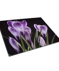Glassnijplank Paarse Bloemen