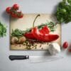 Groente | Rode peper | Glassnijplank