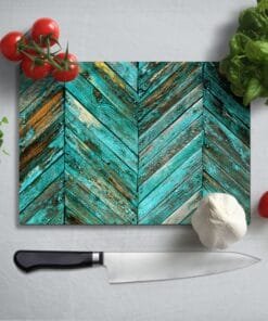 Abstract | Turkoois | Glassnijplank