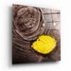 Gele Blad Glasschilderij