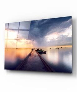Pier over de zee Glasschilderij