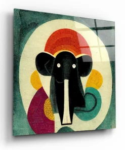 Olifant Abstract Glasschilderij