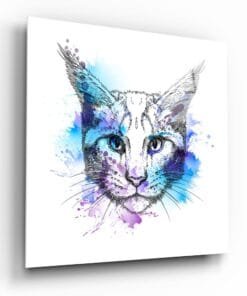 Dierenkop Kat Glasschilderij