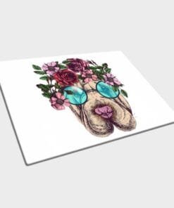 Glassnijplank Hond met Bloemen