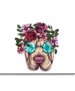 Alternative view of Glassnijplank Hond met Bloemen