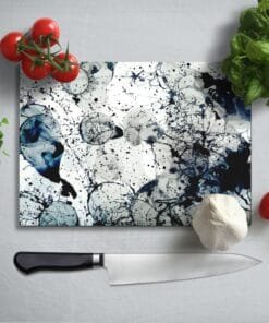 Glassnijplank Abstract Blauw Wit