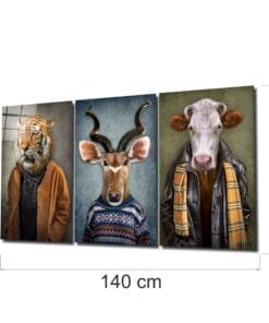 Glasschilderij Dierenhoofden 