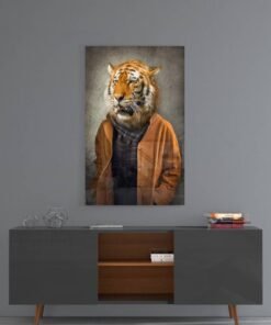 Dierenkop Tijger Glasschilderij