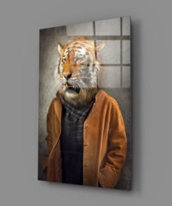 Dierenkop Tijger Glasschilderij