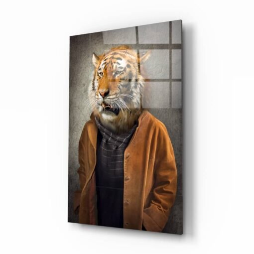 Dierenkop Tijger Glasschilderij