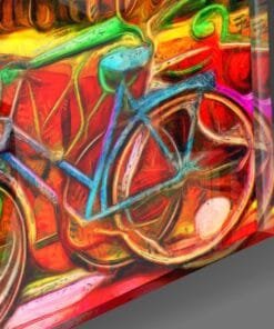 Alternative view of Fietsen en Stad Glasschilderij