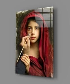 Vrouw Portret Glasschilderij - Afbeelding 3