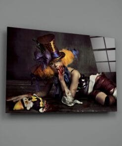 Alternative view of Vrouw Clown Glasschilderij