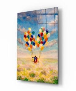 De Liefde Ballonnen Glasschilderij