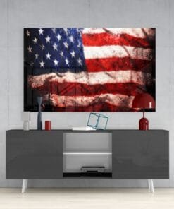 Amerikaanse Vlag Glasschilderij