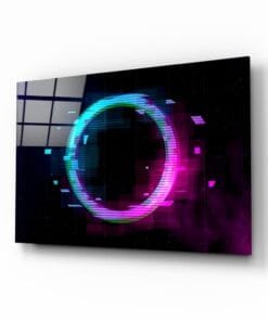 Neon Licht Cirkel Glasschilderij