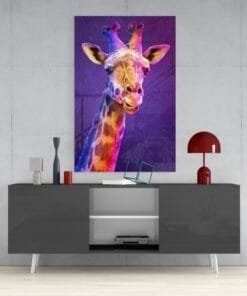 Giraffe Dieren Glasschilderij