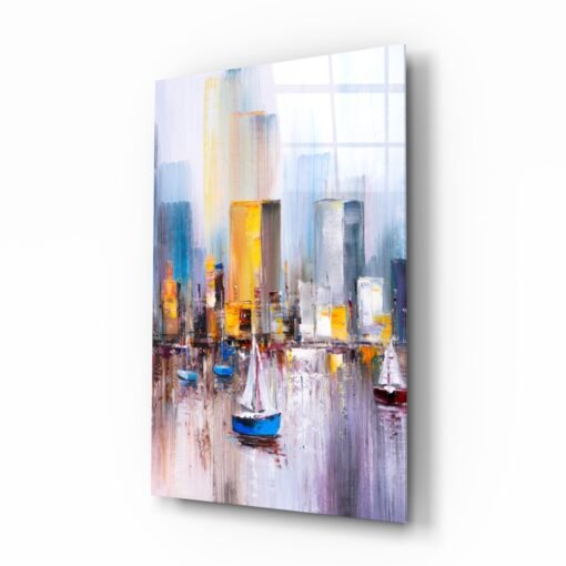 Abstract-Zeilboten-Glasschilderij