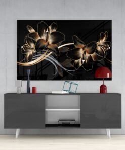 Luxe Glasschilderij Bloemen