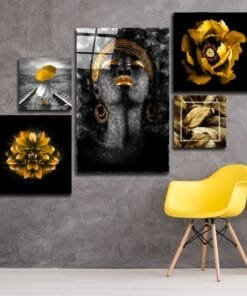 Gele Harmonie Combine Glasschilderij