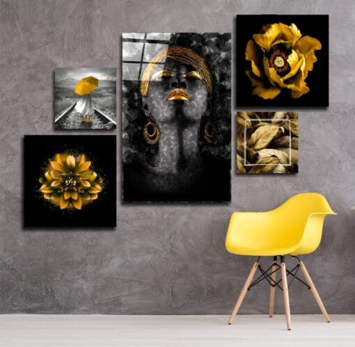 Gele Harmonie Combine Glasschilderij