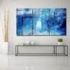 Abstract Blauw Glasschilderij