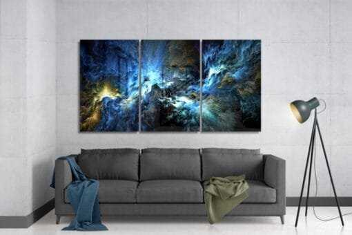 Diepte Blauw Glasschilderij