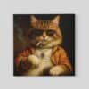 OEFE 1341 canvas schilderij vierkant vintage kat