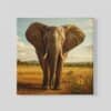 OEFE 1342 vierkant canvas schilderij olifant in de savanne