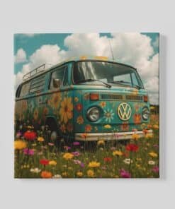 Hippie Bus Vierkant Schilderij