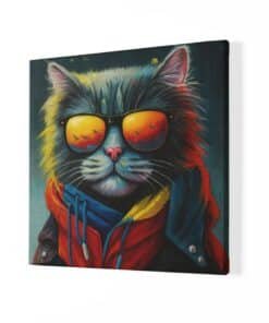 Alternative view of Coole Kat met Zonnebril Vierkant Schilderij