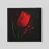 OEFE 1348 bloem rode tulp vierkant canvas schilderij