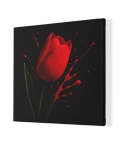 Alternative view of Bloem Rode tulp Vierkant Schilderij