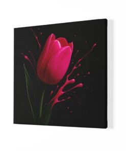 Alternative view of Roze Tulp Vierkant Schilderij