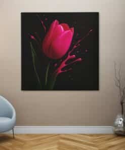 roze-tulp-vierkant-schilderij-c