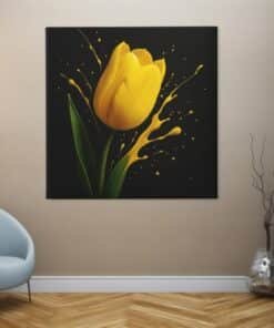 OEFE 1350 bloem gele tulp vierkant schilderij c
