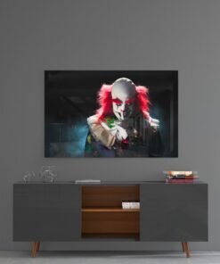 Clown Glasschilderij