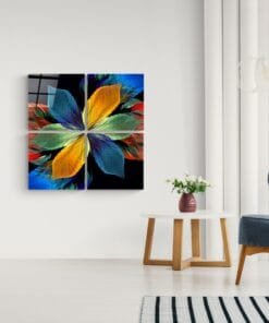 Kleurrijke Bloem Glasschilderij