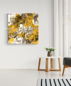 Bloem Wit Geel Glasschilderij