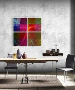 Abstract Kleuren Glasschilderij