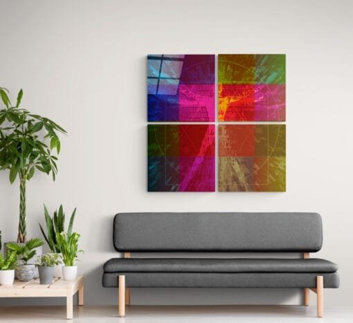 Abstract Kleuren Glasschilderij
