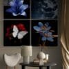Bloem | Bloemen | 4-Delig Glasschilderij