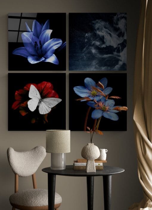 Bloem | Bloemen | 4-Delig Glasschilderij
