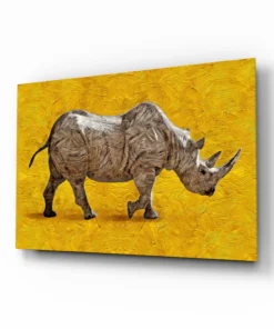 Neushoorn Dieren Glasschilderij