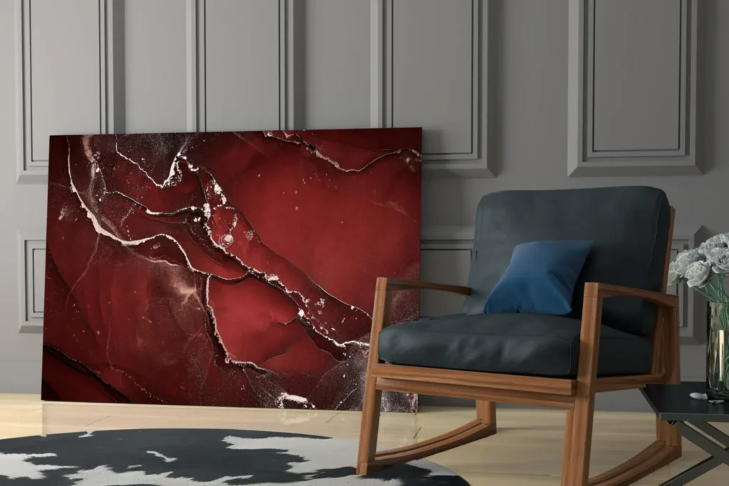 Abstract Rood Glasschilderij