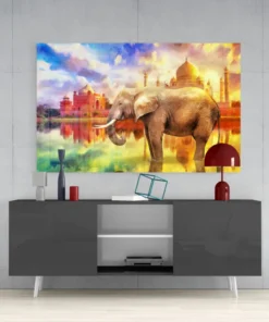 Olifant Glasschilderij - Afbeelding 6
